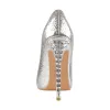 Silver Pointed Toe Stone High Heels Stiletto Pumps sold by Onlymaker