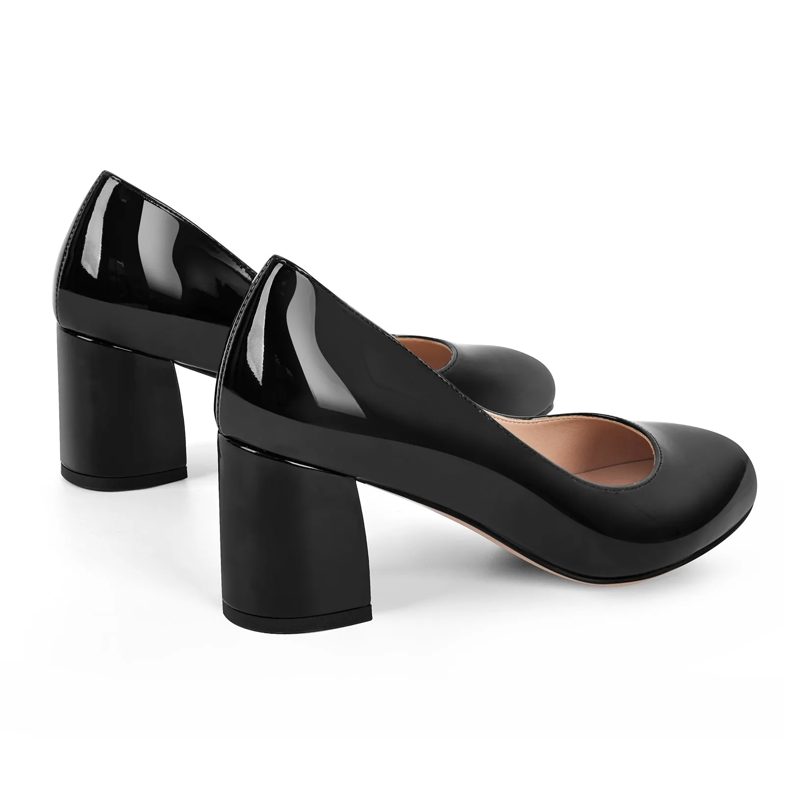 Round Toe Classic Chunky Heel Pumps sold by Onlymaker product image thumbnail 3