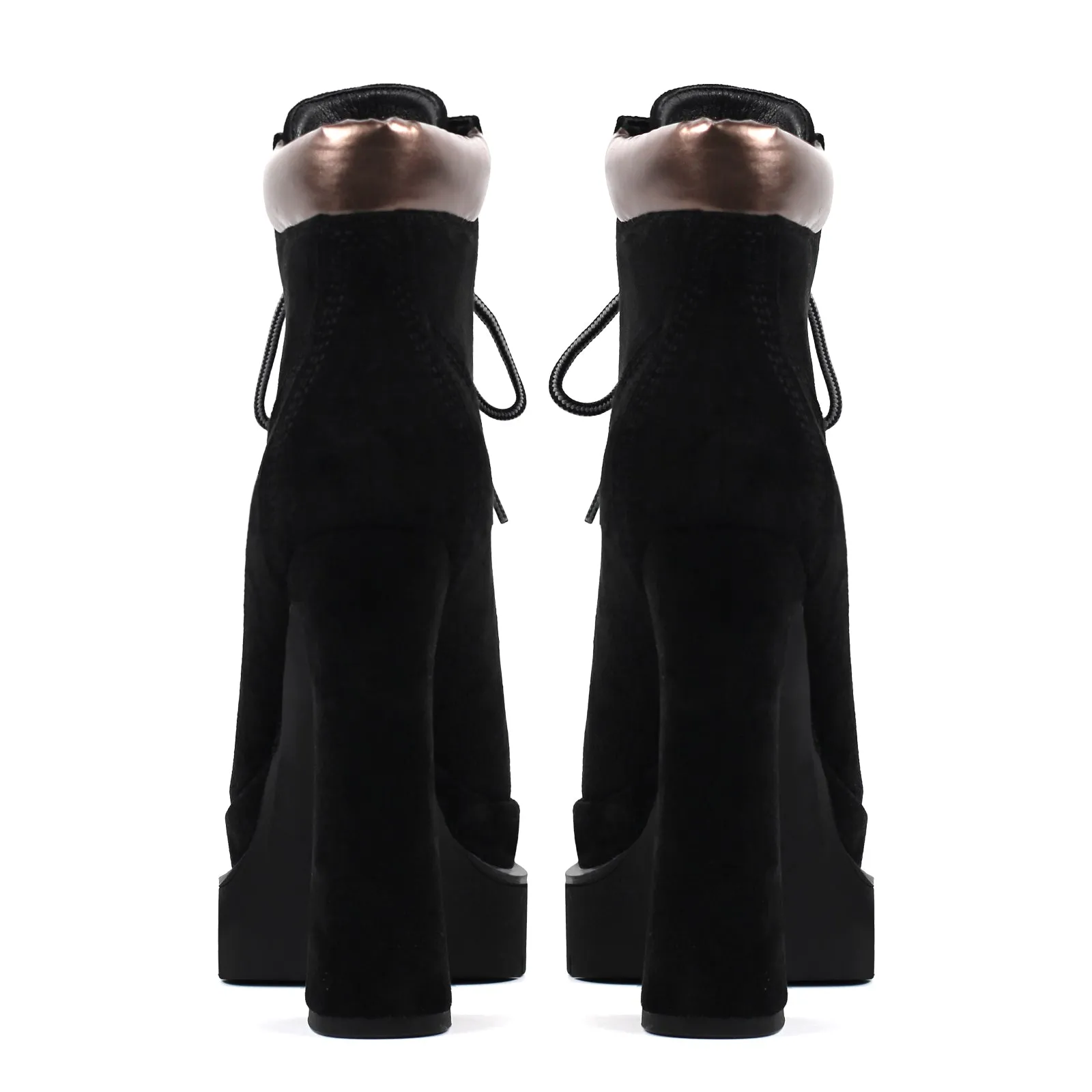 Double Platform Pointed Toe Lace-up Ankle Boots sold by Onlymaker product image thumbnail 5