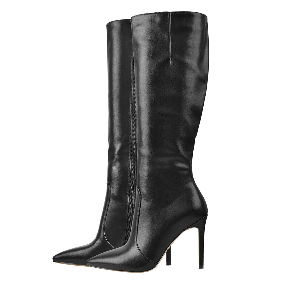 Pointed Toe Stiletto Zip Knee High Boots sold by Onlymaker product image thumbnail 3
