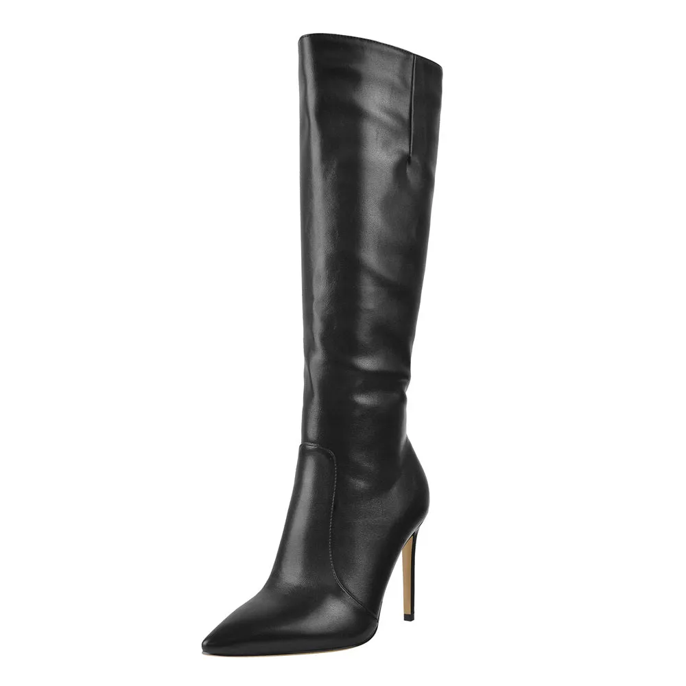 Pointed Toe Stiletto Zip Knee High Boots sold by Onlymaker product image thumbnail 2