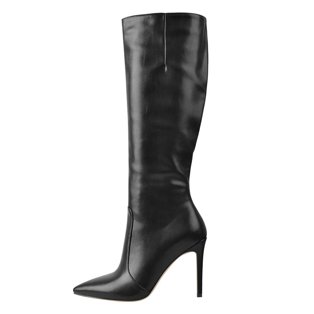 Pointed Toe Stiletto Zip Knee High Boots sold by Onlymaker