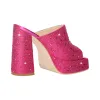 Chunky Heel Rhinestone Platform Sandals sold by Onlymaker