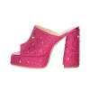 Chunky Heel Rhinestone Platform Sandals sold by Onlymaker