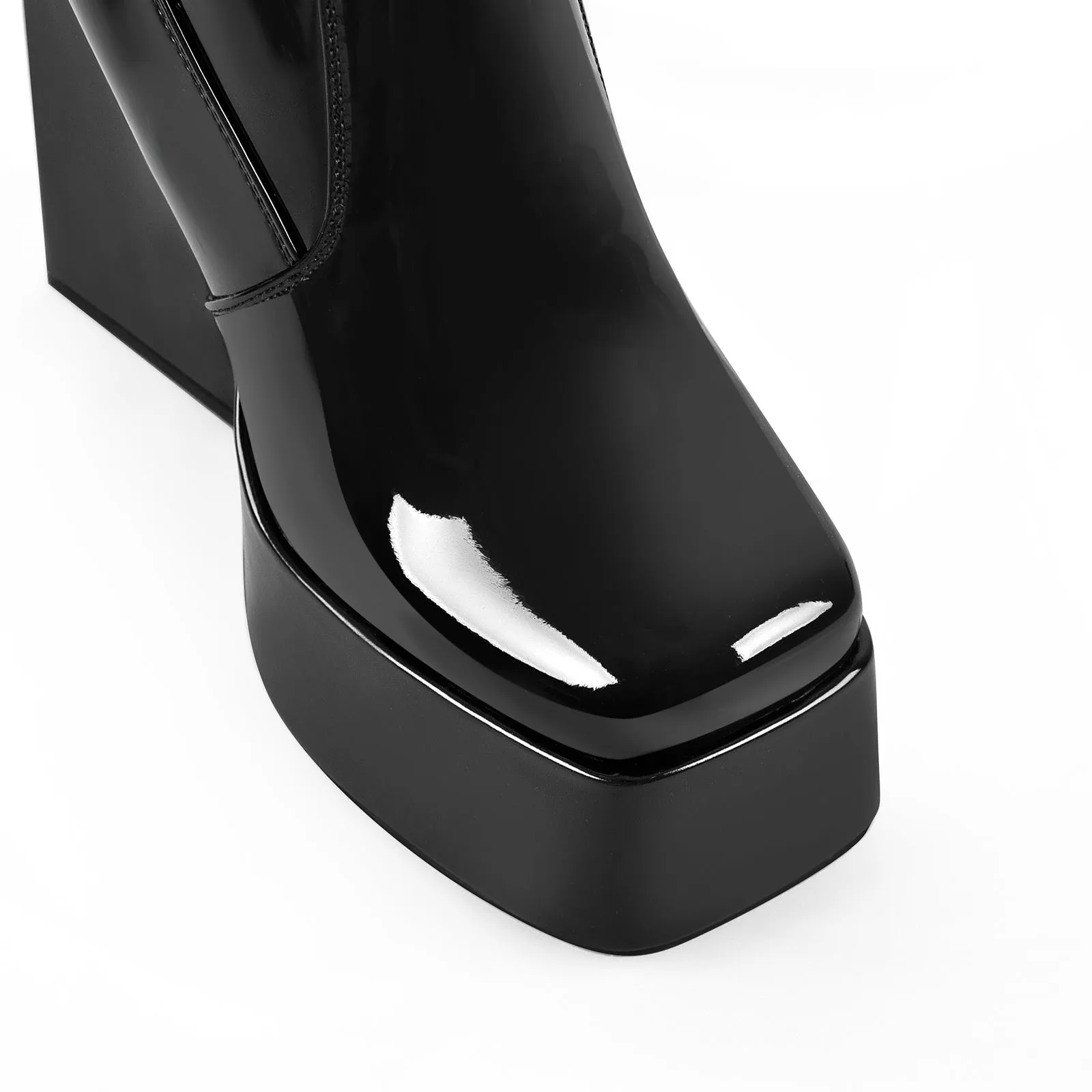 Platform Triangle Heel Thigh Knee High Boots sold by Onlymaker product image thumbnail 4