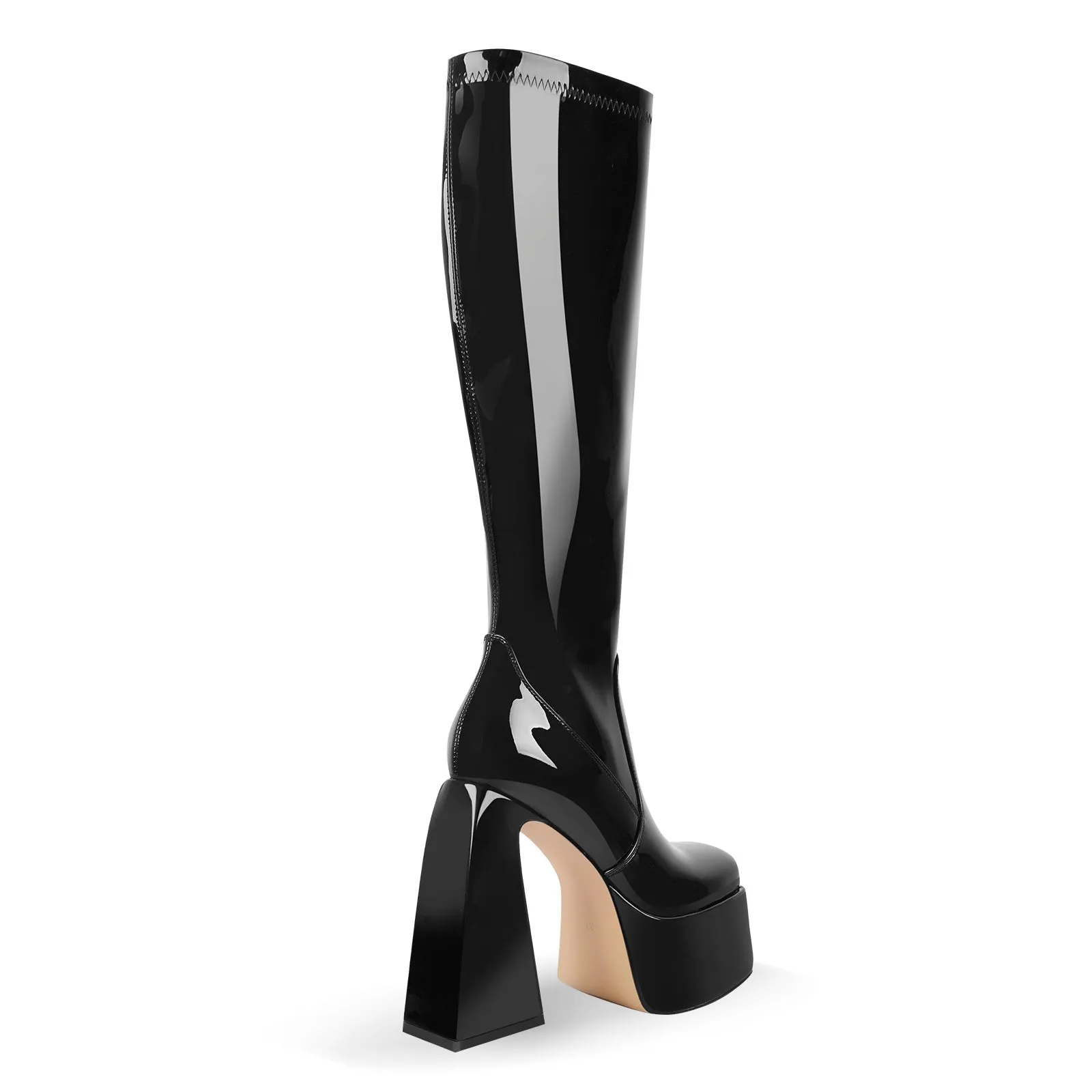 Platform Triangle Heel Thigh Knee High Boots sold by Onlymaker product image thumbnail 3