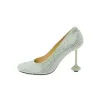 Round Toe Rhinestone Stiletto Pumps sold by Onlymaker