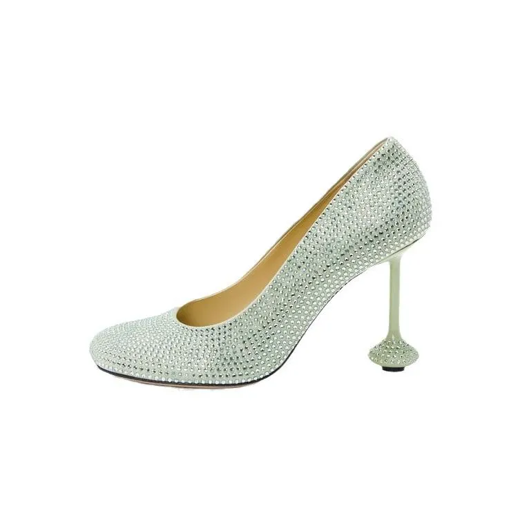 Round Toe Rhinestone Stiletto Pumps sold by Onlymaker product image thumbnail 5