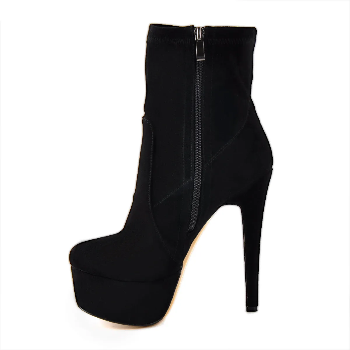 Lycra Stretch Platform Stiletto High Heel Ankle Boots sold by Onlymaker product image thumbnail 4