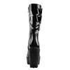 Black Platform Mid Calf Chunky High Heels Boots sold by Onlymaker