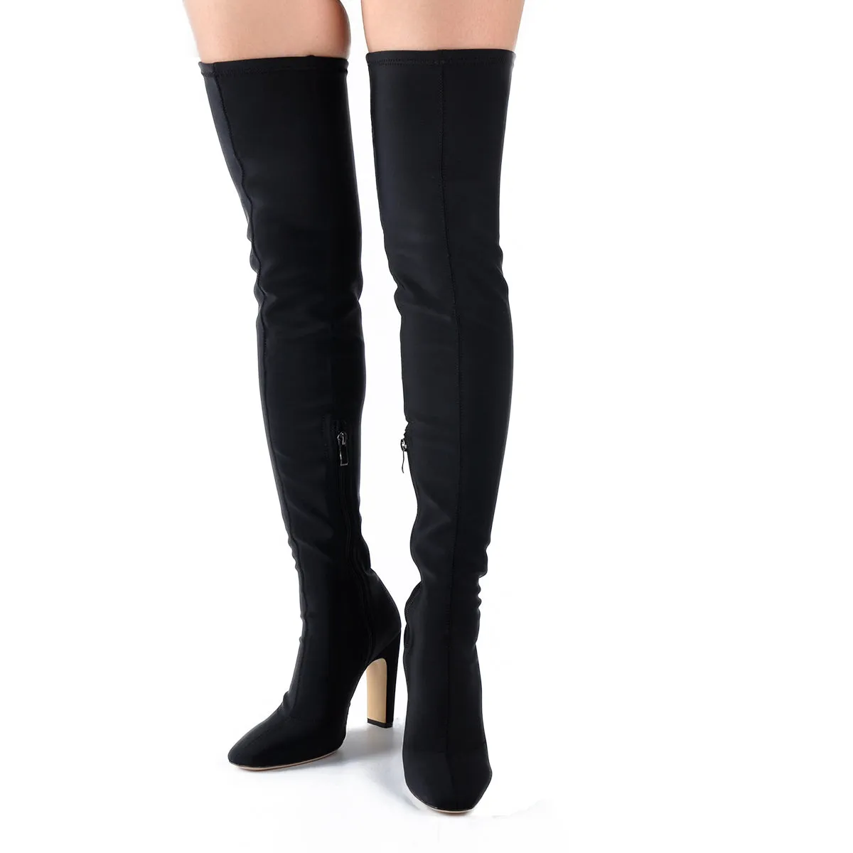 Stretchy Square Toe Block Heel Over the Knee Boots sold by Onlymaker product image thumbnail 3