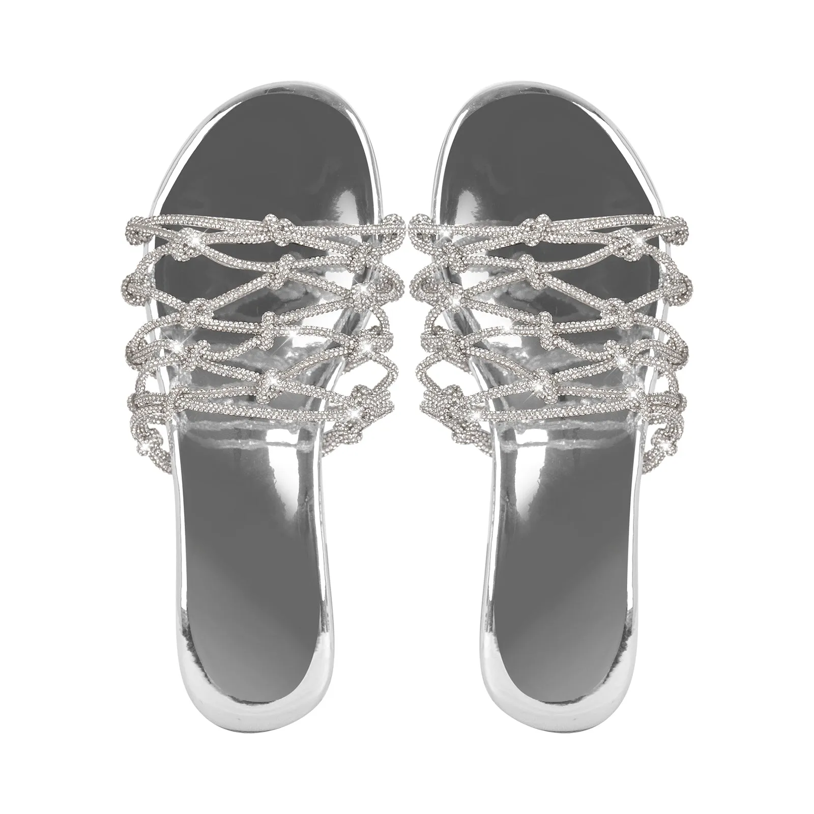 Metallic Rhinestone Braid Round Toe Flats sold by Onlymaker product image thumbnail 2