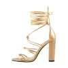 Gladiator Lace up Chunky High Heel Sandals sold by Onlymaker
