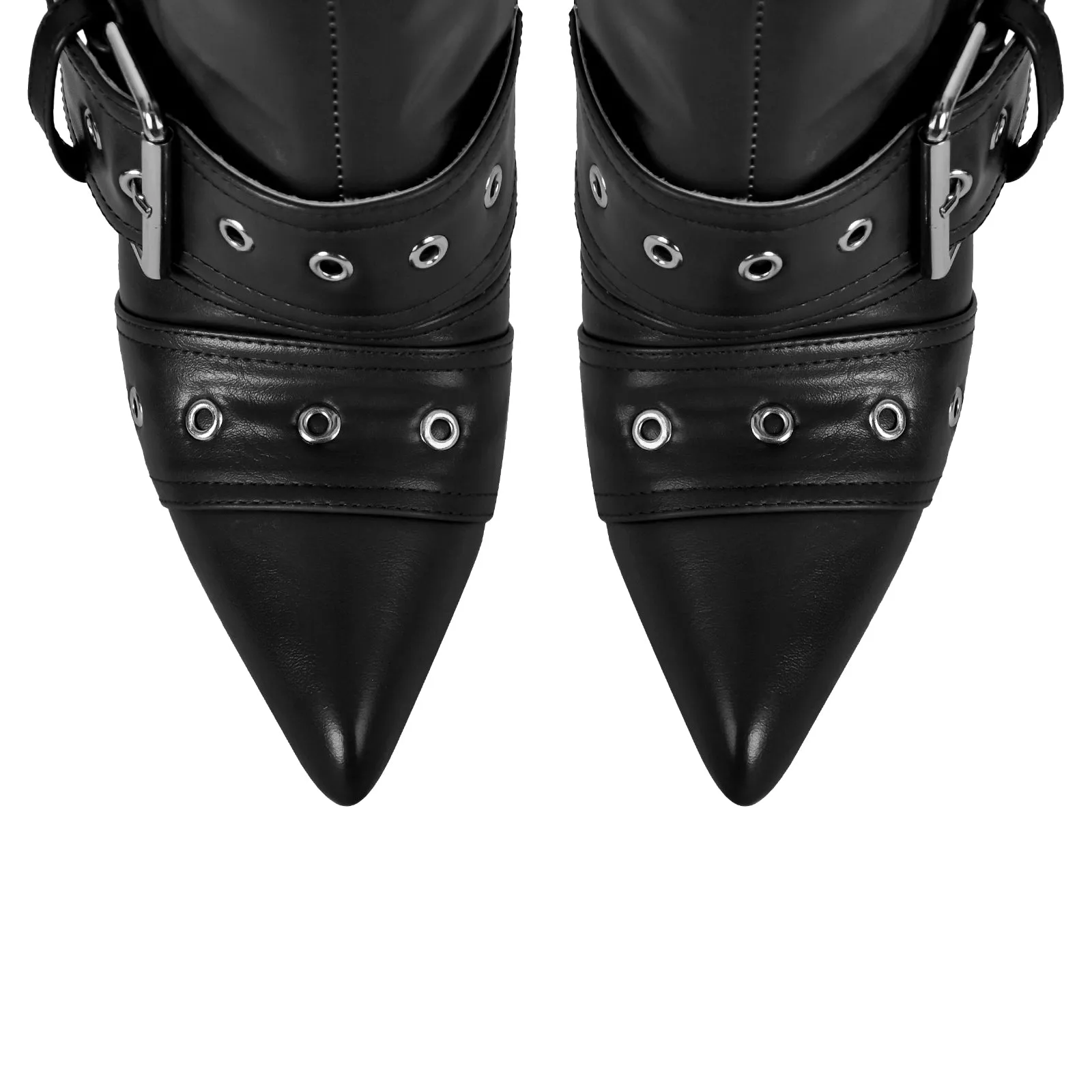Multi Buckle Strap Thigh High Pointed Toe Stiletto Boots sold by Onlymaker product image thumbnail 3