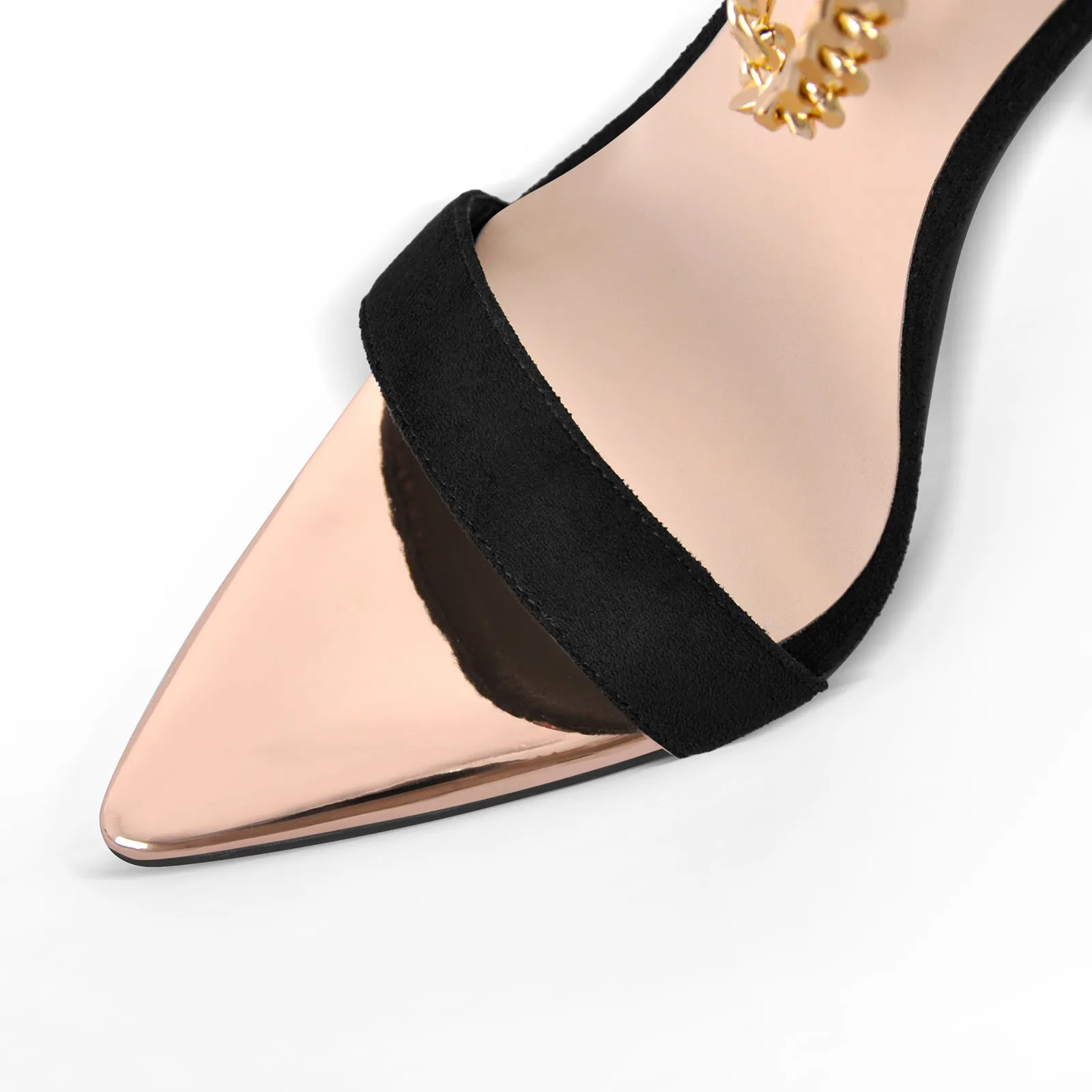 Pointed Toe Metal Chain Back Zipper Sandals sold by Onlymaker product image thumbnail 4