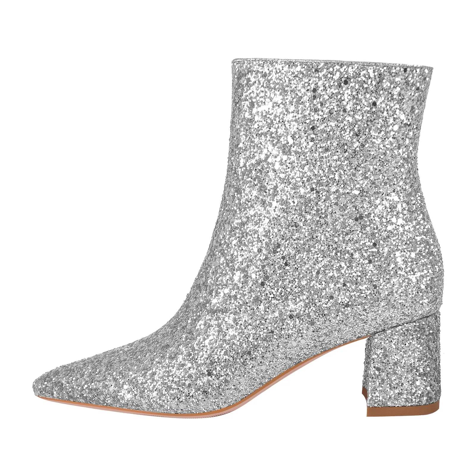 Pointed Toe Glitter Ankle Boots sold by Onlymaker