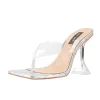 Square Toe Transparent Tapered High Heel Sandals sold by Onlymaker