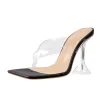Square Toe Transparent Tapered High Heel Sandals sold by Onlymaker