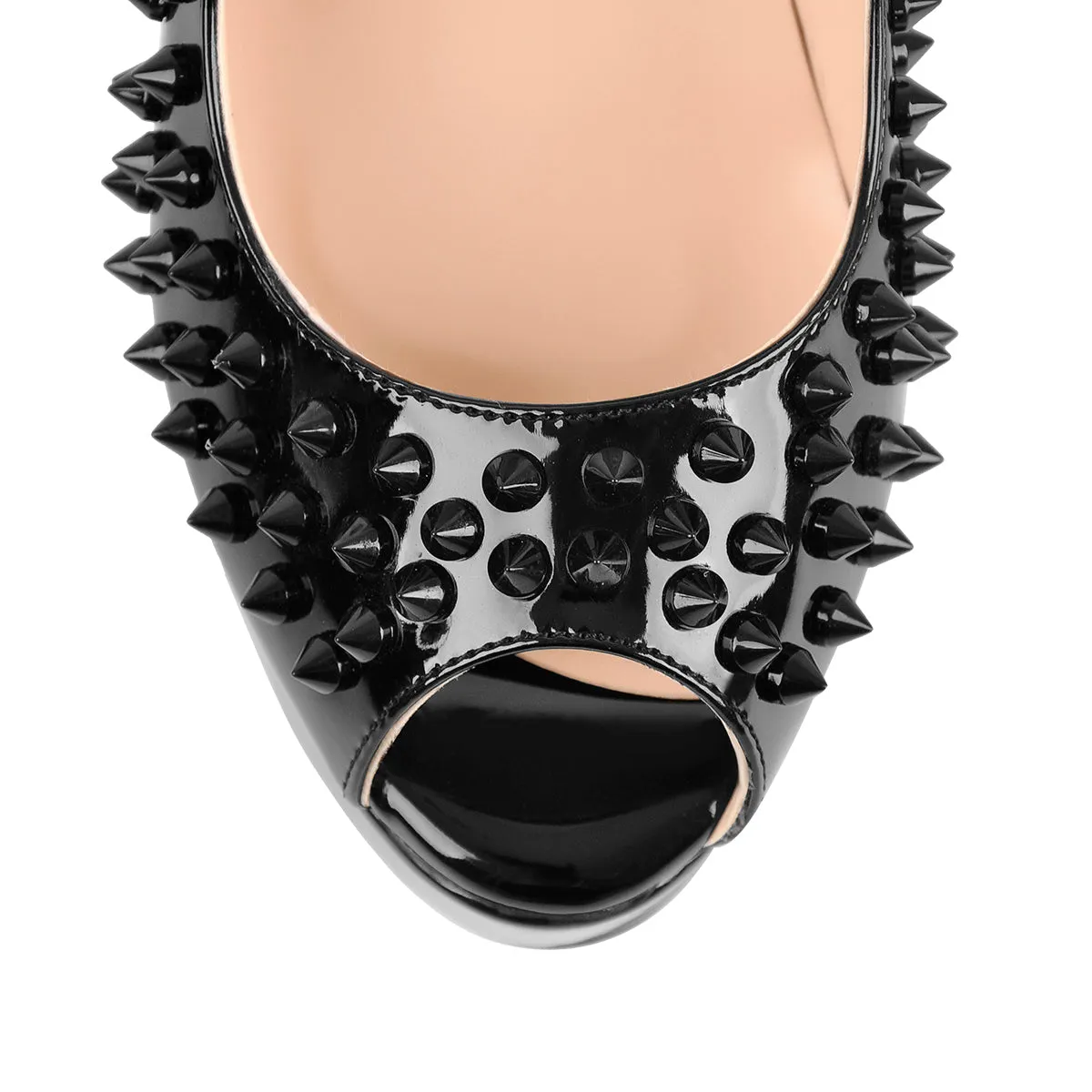 Peep Toe Platform Rivets High Heels Pumps sold by Onlymaker product image thumbnail 4