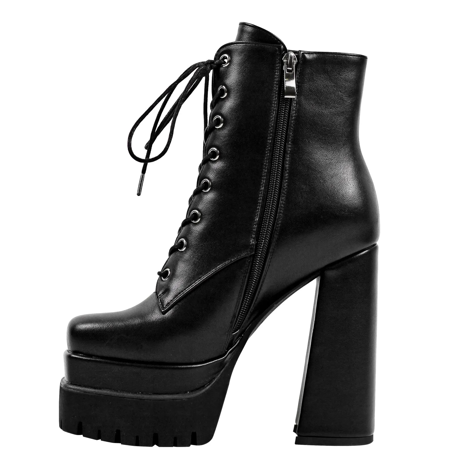 Double Platform Lace up Ankle Boots sold by Onlymaker product image thumbnail 3