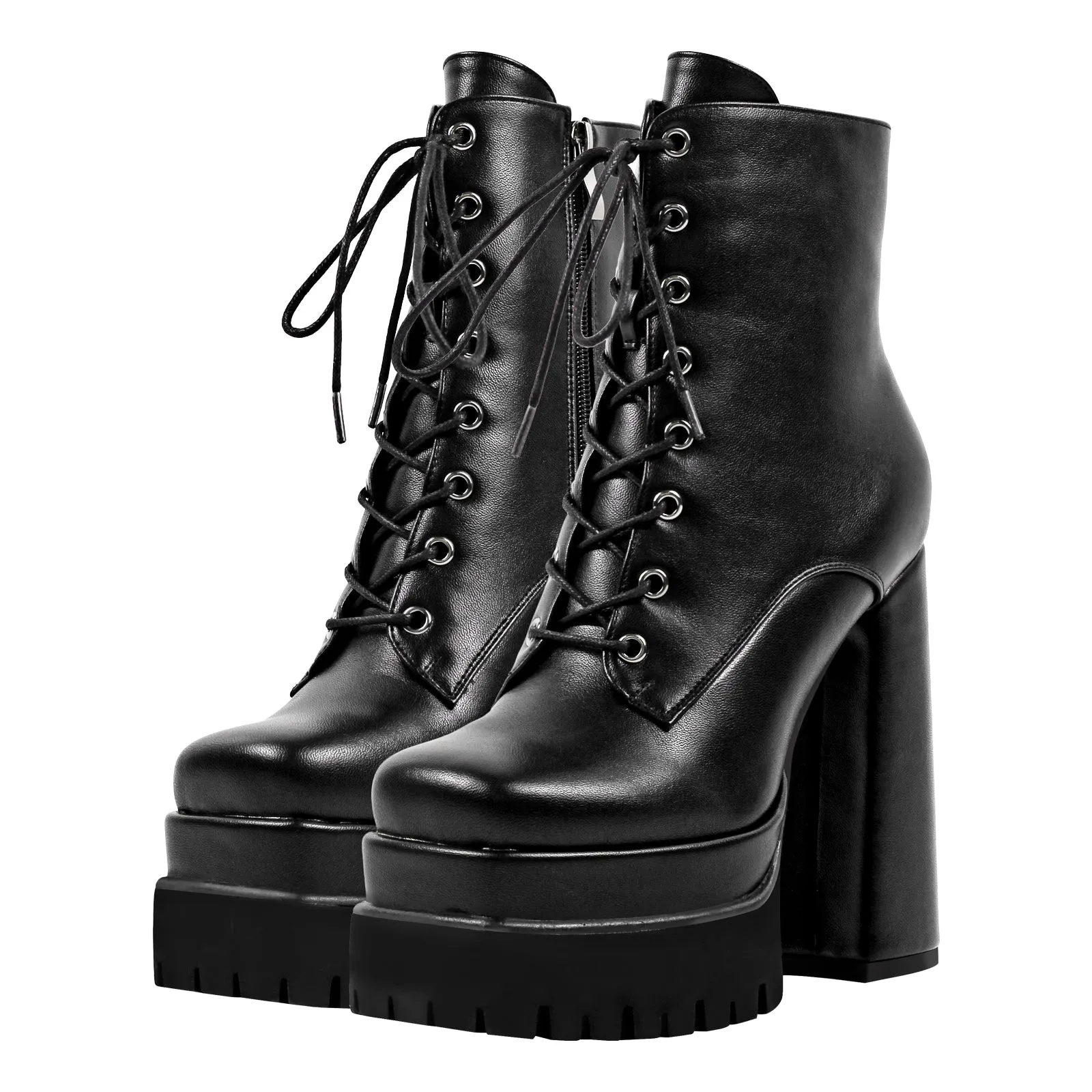 Double Platform Lace up Ankle Boots sold by Onlymaker product image thumbnail 2