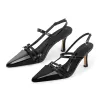 Pointed Toe Hollow Buckle Slingback Pumps sold by Onlymaker