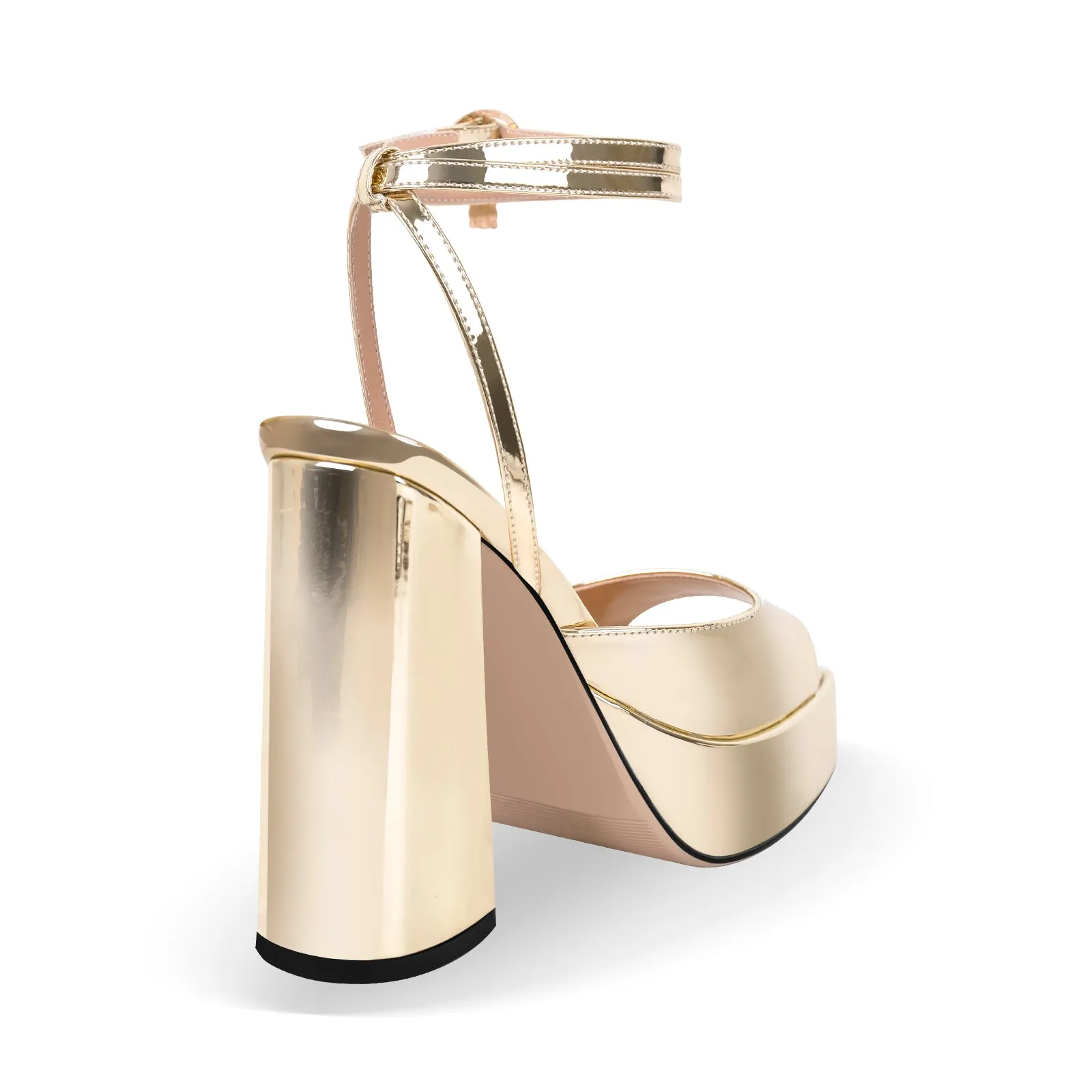 Open Toe Chunky Heel Strap Platform Sandals sold by Onlymaker product image thumbnail 4