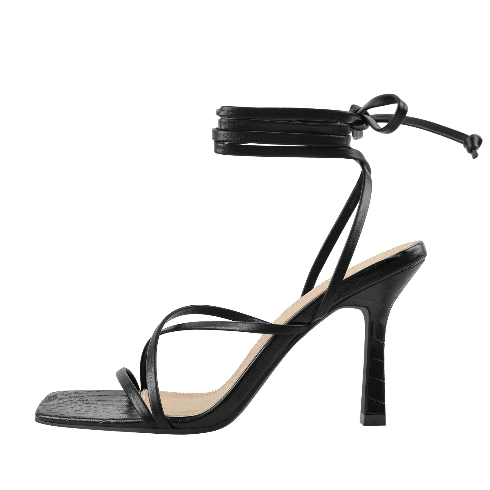 Ankle Strap Square Toe Stiletto Sandals sold by Onlymaker