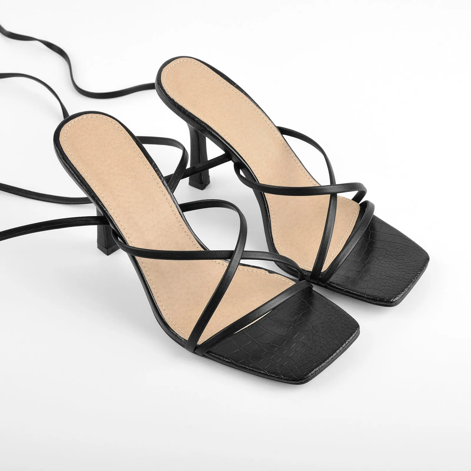 Ankle Strap Square Toe Stiletto Sandals sold by Onlymaker product image thumbnail 4
