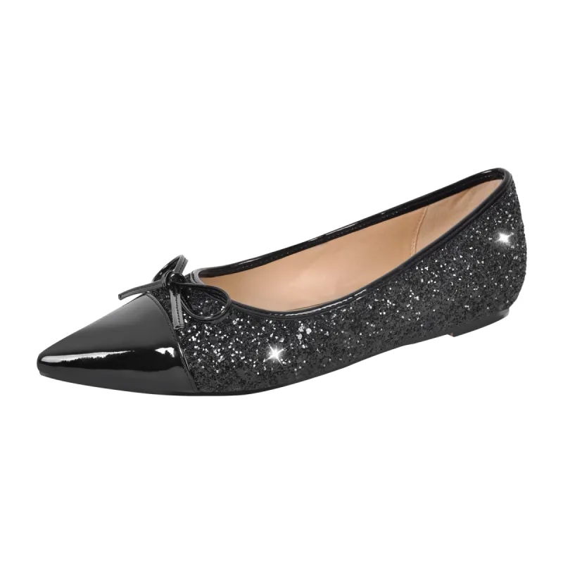 Rhinestone Pointed Toe Bow Flats sold by Onlymaker
