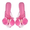 Flower Round Toe Clear Heel Thong Sandals Mules sold by Onlymaker