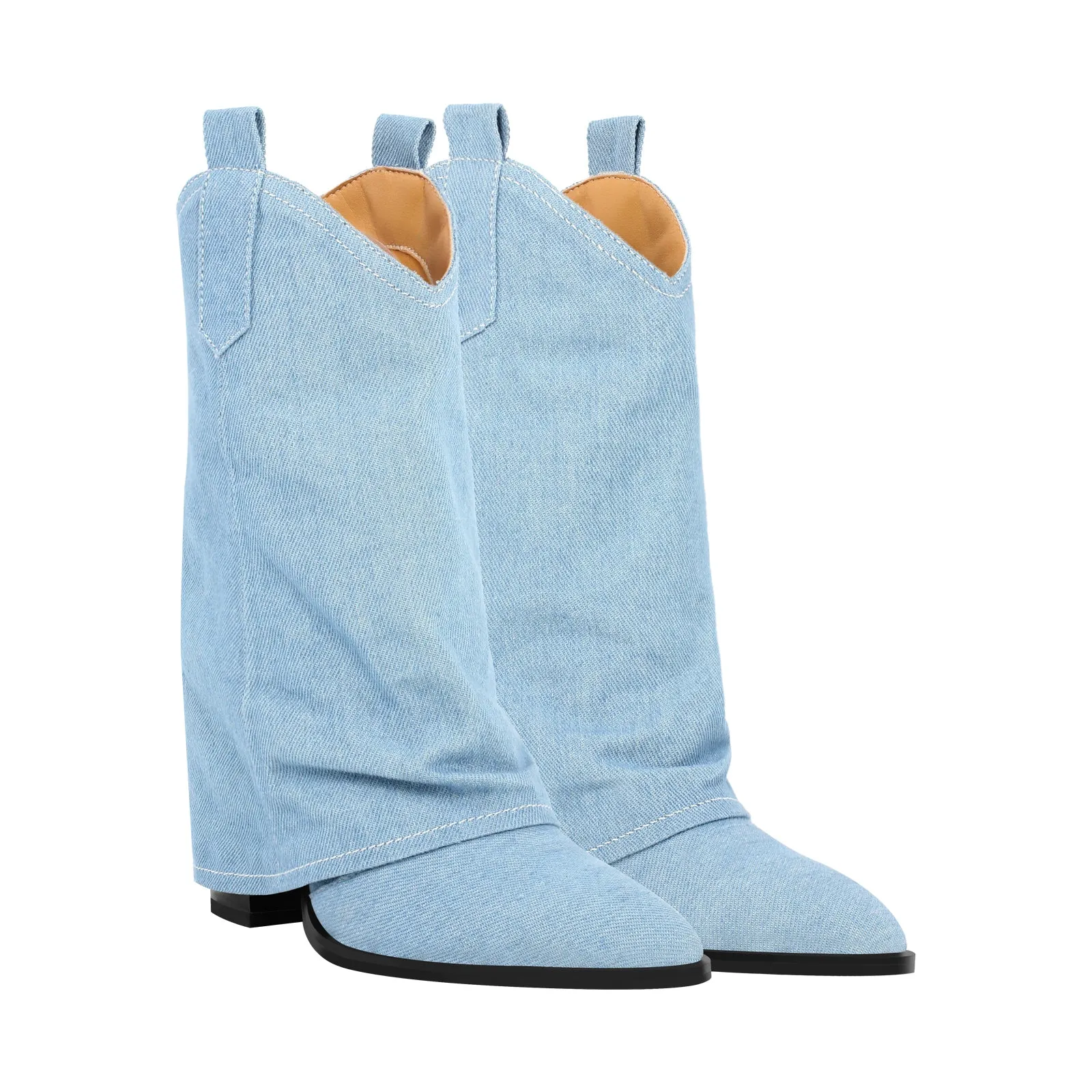 Pointed Toe Mid-Calf Fold Over Boots sold by Onlymaker product image thumbnail 3