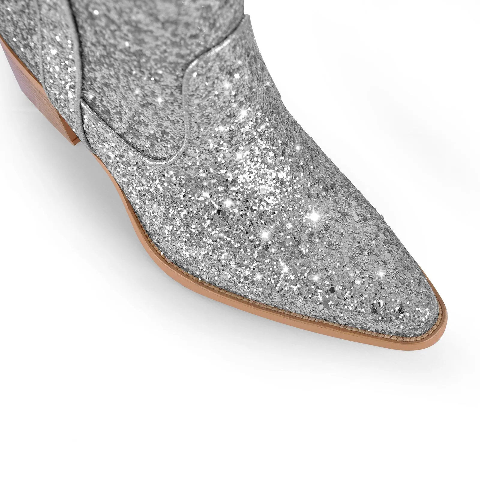 Glitter Chunky Heel Thigh High Boots sold by Onlymaker product image thumbnail 5