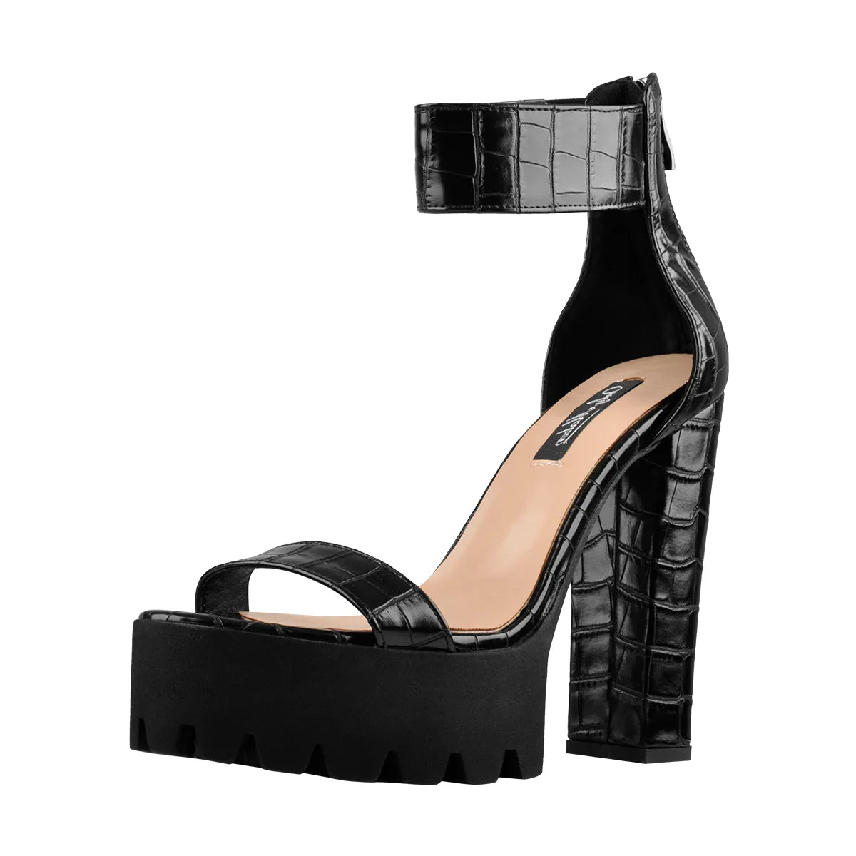 Black Ankle Strap Platform Chunky Heel Sandals sold by Onlymaker product image thumbnail 2
