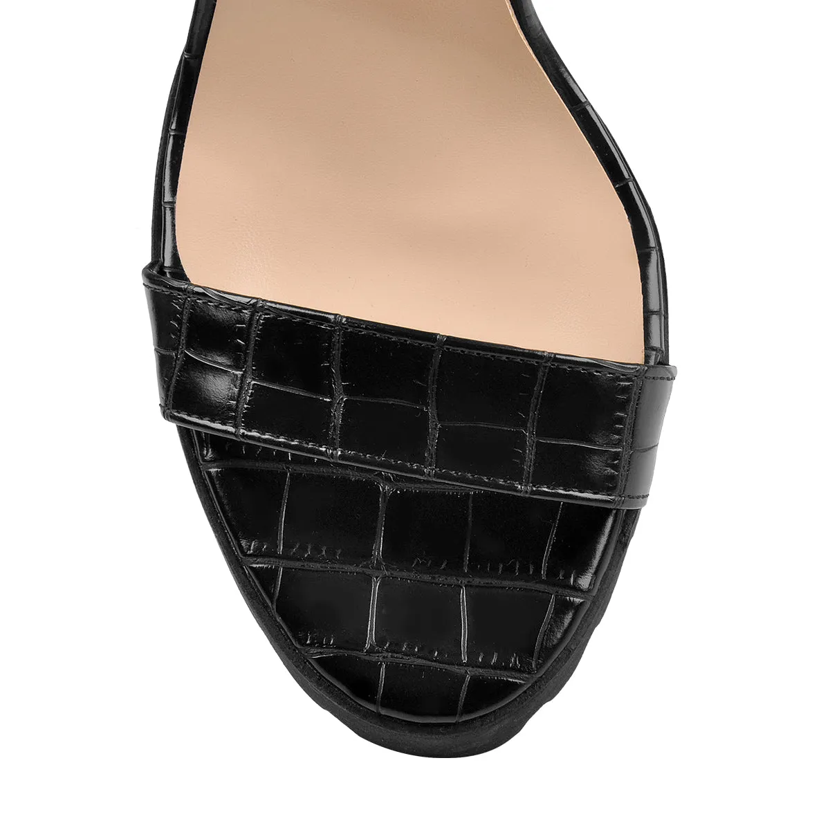 Black Ankle Strap Platform Chunky Heel Sandals sold by Onlymaker product image thumbnail 4