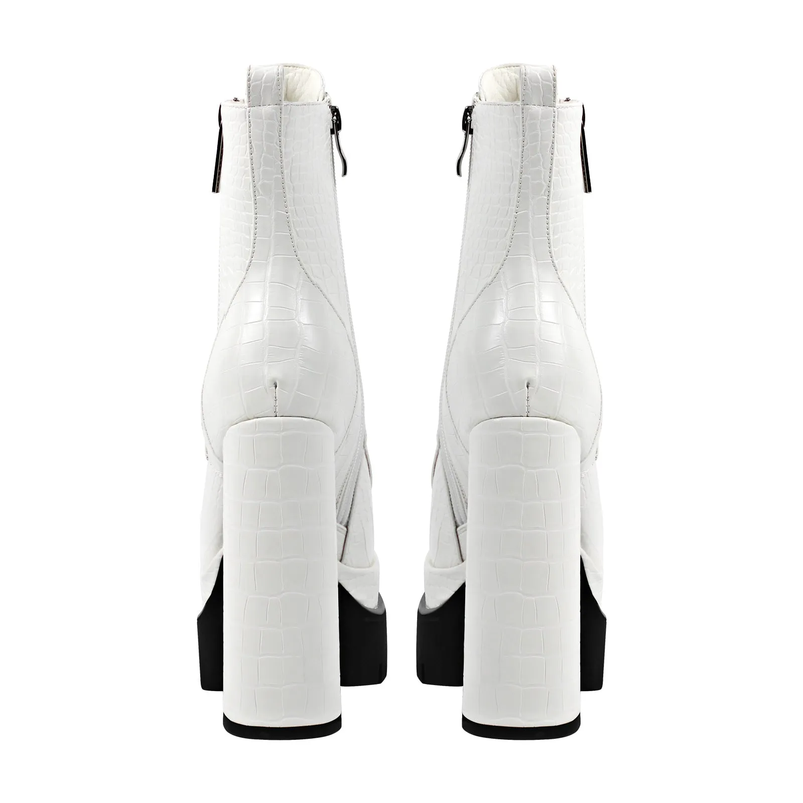 Double Platform Lace-up Side Zipper Boots sold by Onlymaker product image thumbnail 4