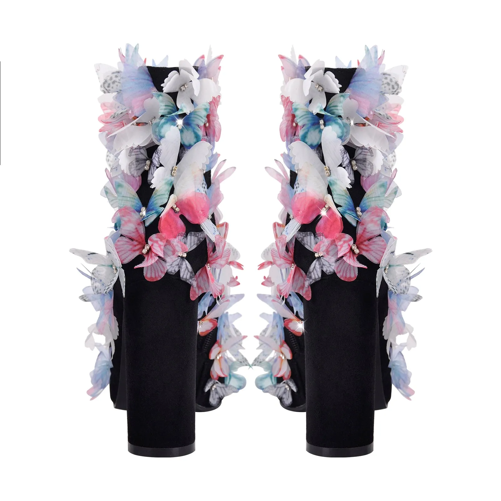 Butterfly Pointed Toe Chunky Heel Ankle Boots sold by Onlymaker product image thumbnail 5