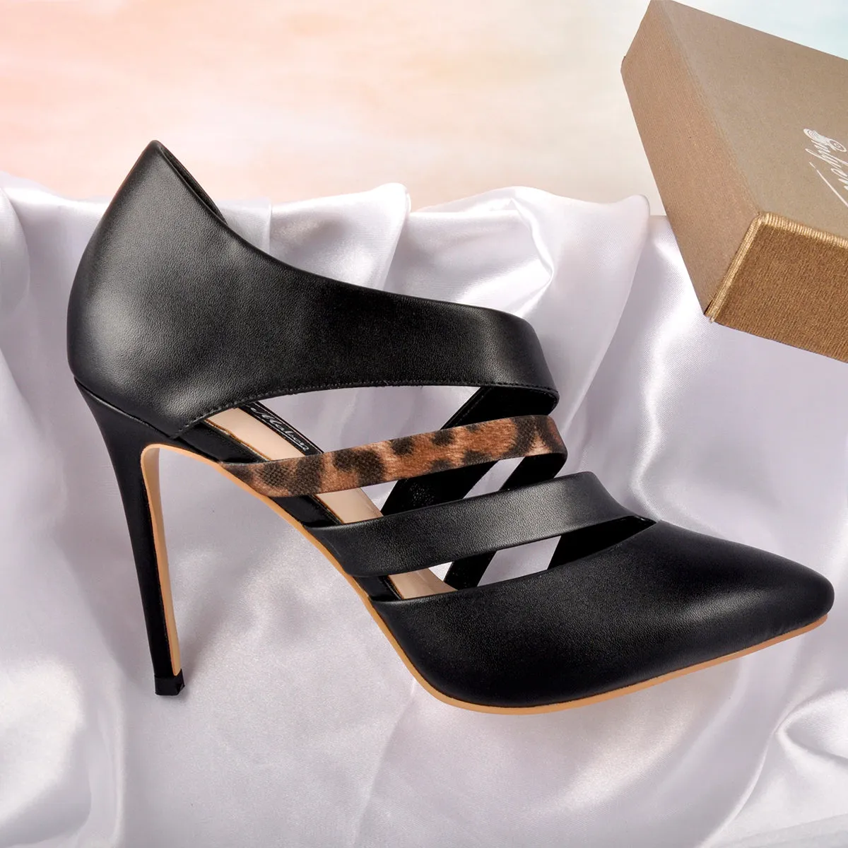 Pointed Toe Cut Out Leopard Slip On Pumps sold by Onlymaker product image thumbnail 2