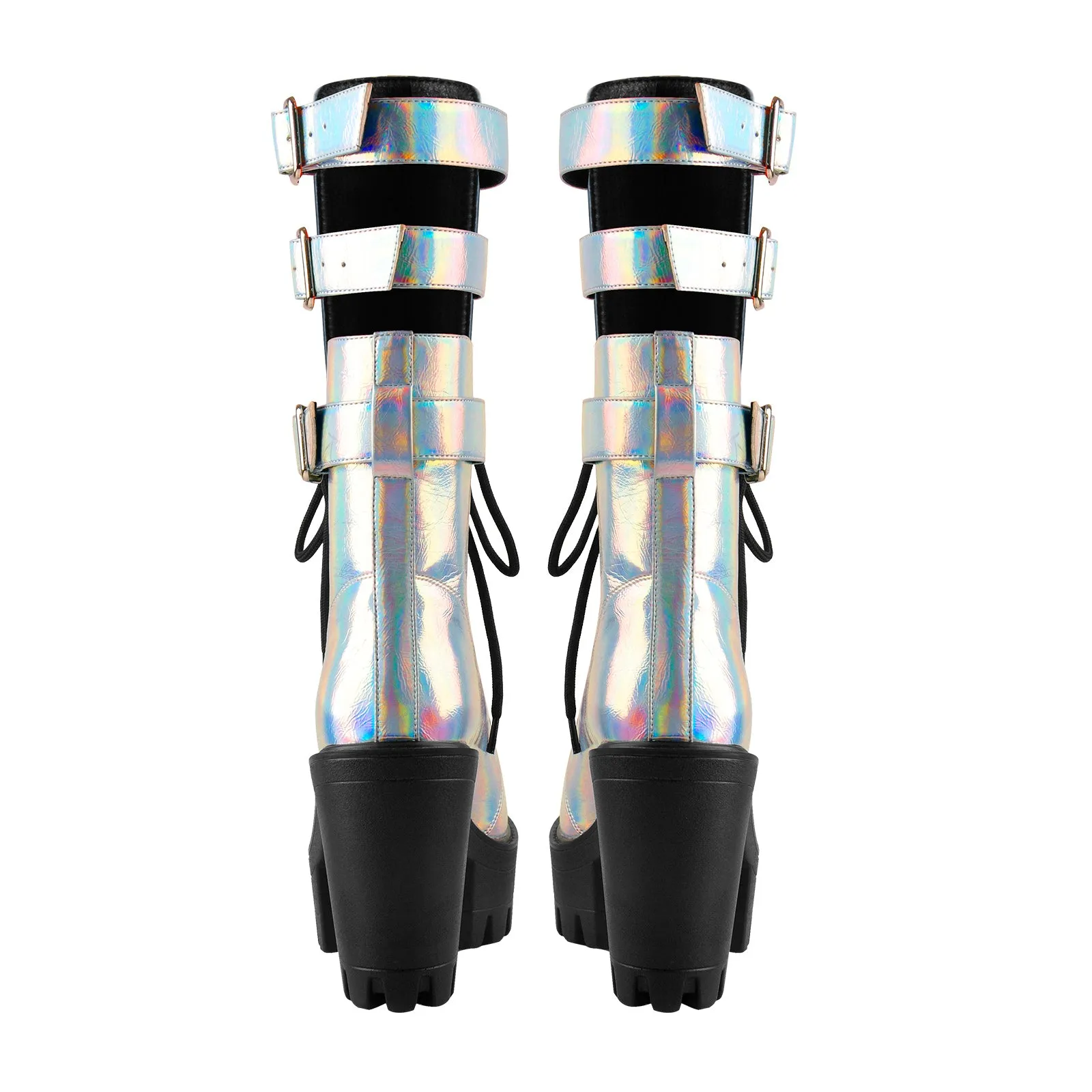 Holographic Platform Chunky Heels Boots sold by Onlymaker product image thumbnail 3