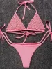 Pink White Pearl Beach Bikini sold by Onlymaker