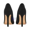 Rhinestone Bow Pointed Toe Black Suede Heels Stiletto Pumps sold by Onlymaker