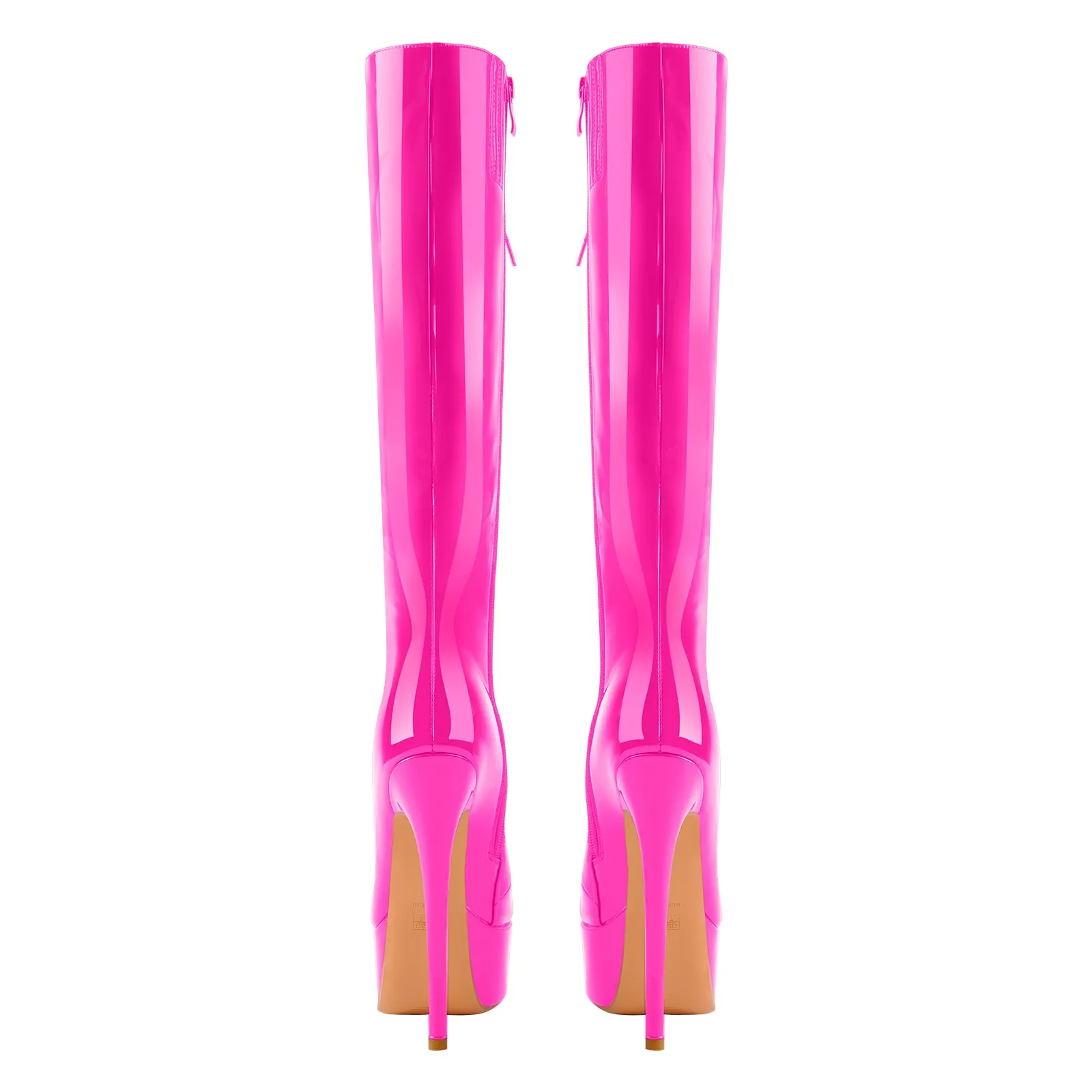 Patent Leather Platform Lace Up Knee High Boots sold by Onlymaker product image thumbnail 4