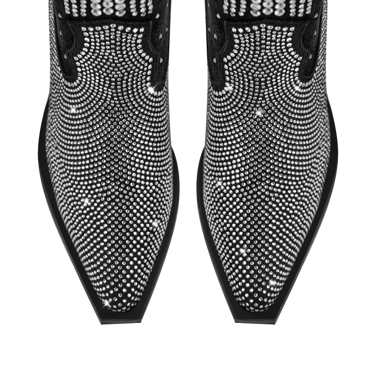 Rhinestone Zipper Black Western Boots sold by Onlymaker product image thumbnail 5