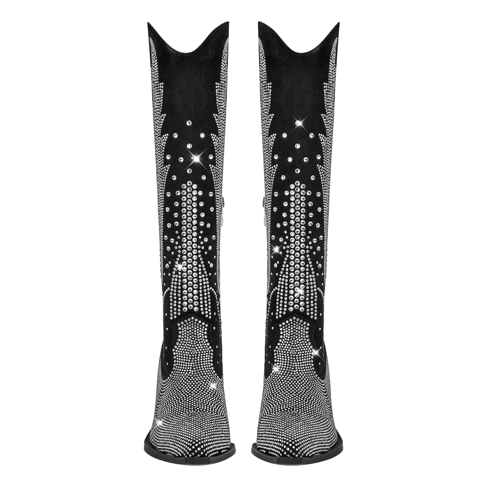 Rhinestone Zipper Black Western Boots sold by Onlymaker product image thumbnail 3