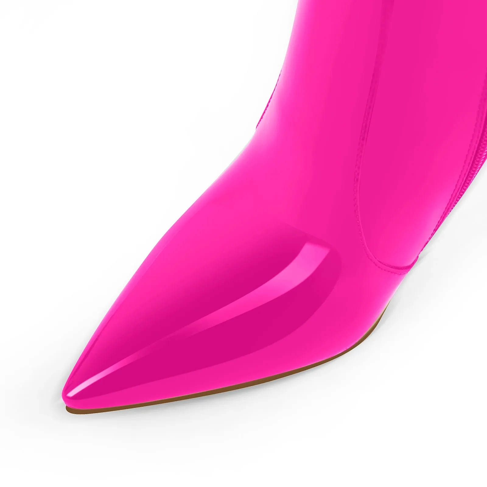 Pointed Toe Stiletto Knee High Rose Red Boots sold by Onlymaker product image thumbnail 3