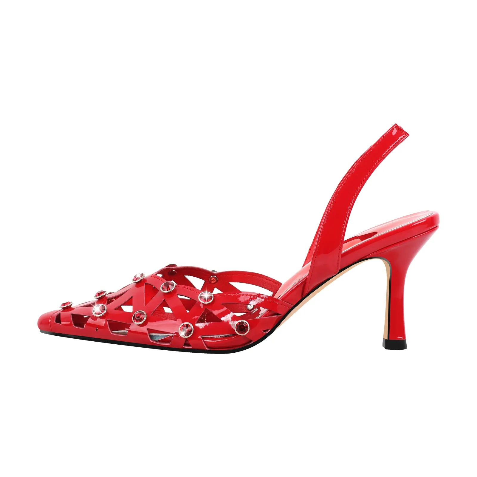 Pointed Toe Hollow Weave Slingback Pumps sold by Onlymaker