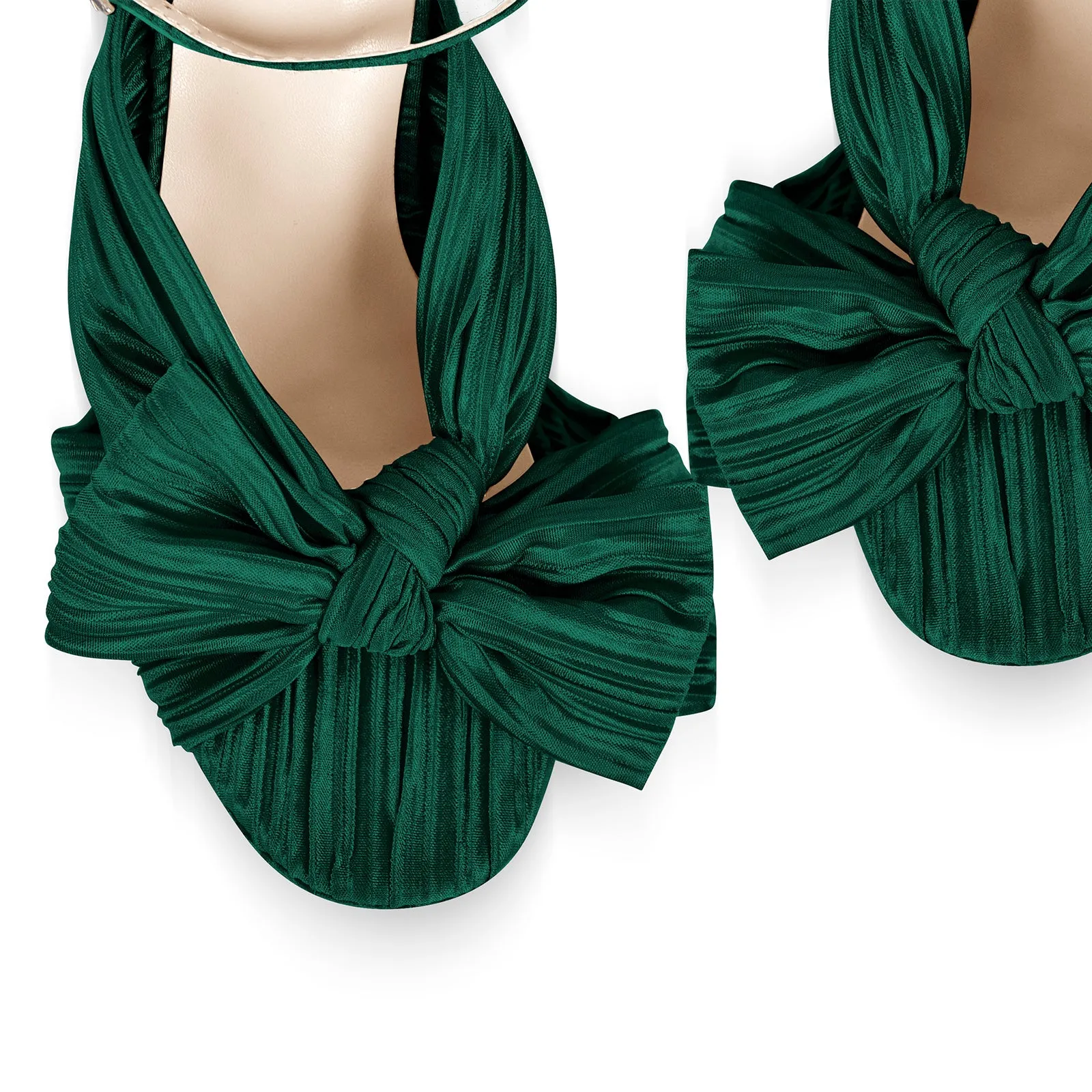 Platform Ankle Strap Pleated Bow Sandals sold by Onlymaker product image thumbnail 4
