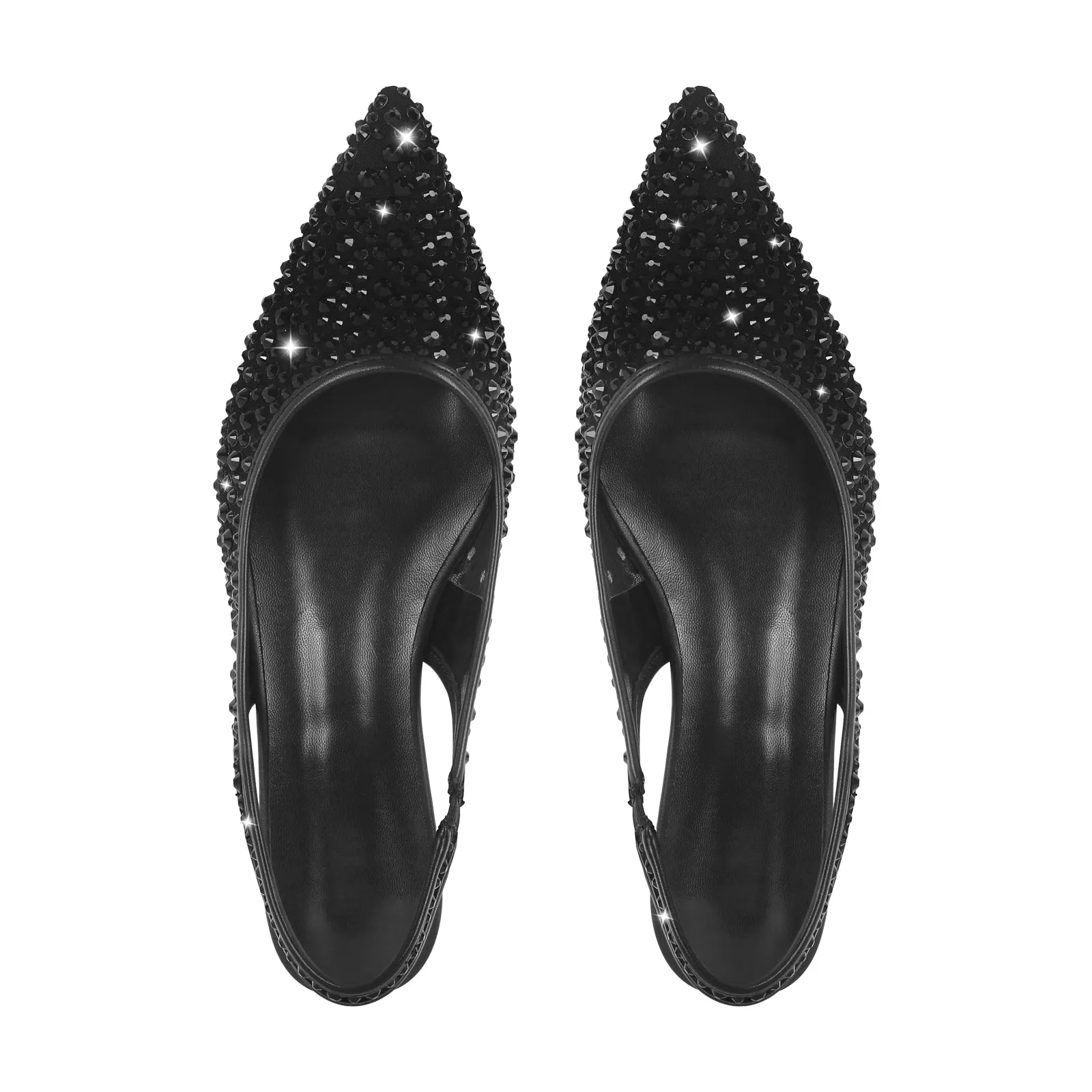 Mesh Round Heel Rhinestone Slingback Flats sold by Onlymaker product image thumbnail 4