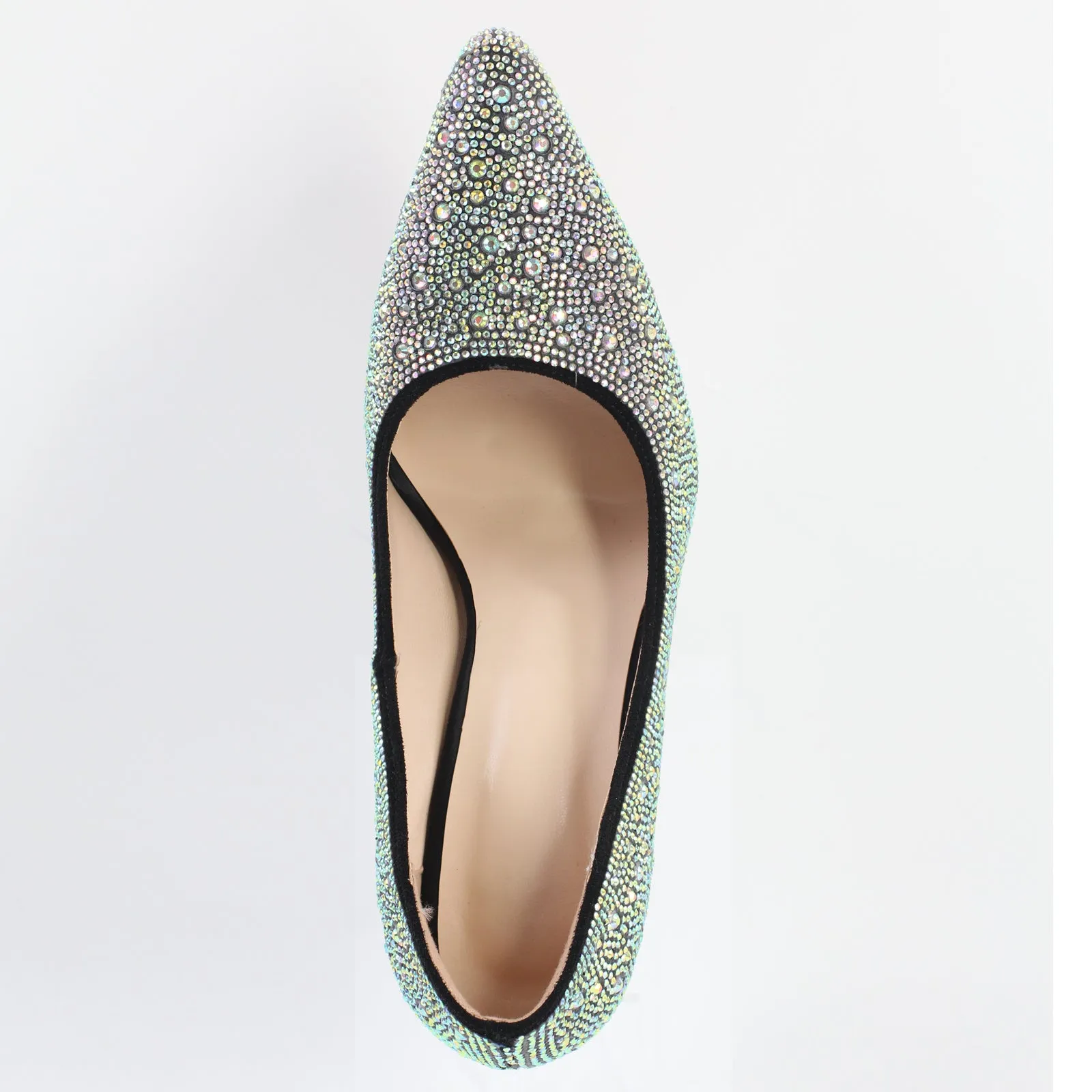 Rhinestone Pointed Toe Chunky Heel Pumps sold by Onlymaker product image thumbnail 4