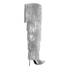 Pointed Toe Stiletto Fringe Metallic Over The Knee Boots sold by Onlymaker